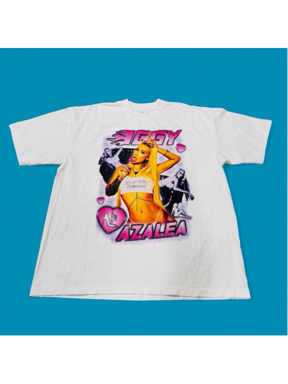 Iggy Azalea Graphic T-Shirt White Size XL Y2K Pop Rap Streetwear Made in USA NEW